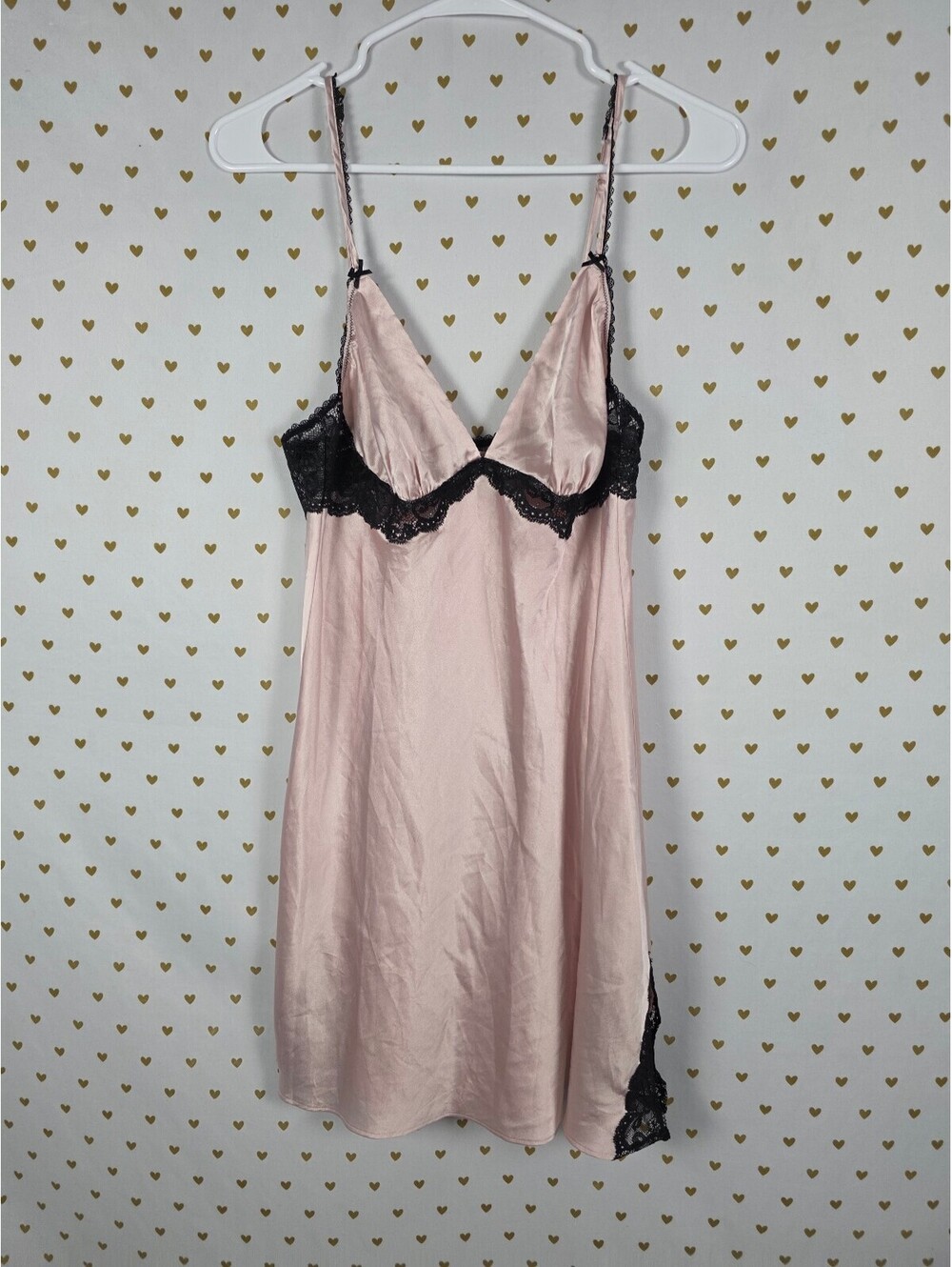 Victorias Secret Medium Blush Satin Slip Dress Silky Lingerie Nightie